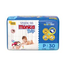 Fralda Turma da Mônica Baby P, pacote com 30 unidades Fralda Turma da Mônica Baby P, pacote com 30 unidades