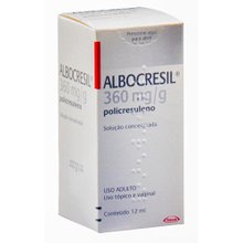 Albocresil 360mg/g, caixa com 1 frasco com 12mL de solução concentrada de uso vaginal Albocresil 360mg/g, caixa com 1 frasco com 12mL de solução concentrada de uso vaginal