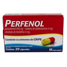 Perfenol 400mg + 4mg + 4mg, caixa com 20 cápsulas gelatinosas duras Perfenol 400mg + 4mg + 4mg, caixa com 20 cápsulas gelatinosas duras