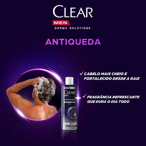 Shampoo Antiqueda Clear Men Derma Solutions 300mL Shampoo Antiqueda Clear Men Derma Solutions 300mL