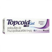 Topcoid 5mg/g, caixa com 1 bisnaga com 40g de gel de uso dermatológico Topcoid 5mg/g, caixa com 1 bisnaga com 40g de gel de uso dermatológico