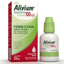 Alivium 100mg/mL, caixa com 1 frasco gotejador com 20mL de suspensão de uso oral Alivium 100mg/mL, caixa com 1 frasco gotejador com 20mL de suspensão de uso oral