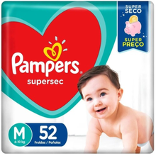 Fralda Pampers Supersec M, pacote com 52 unidades Fralda Pampers Supersec M, pacote com 52 unidades