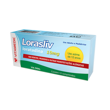 Lorasliv 10mg, caixa com 12 comprimidos Lorasliv 10mg, caixa com 12 comprimidos