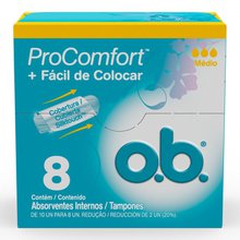Absorvente Interno Sempre Livre O.B. ProComfort médio, caixa com 8 unidades Absorvente Interno Sempre Livre O.B. ProComfort médio, caixa com 8 unidades