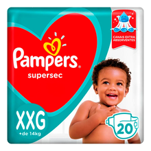 Fralda Pampers Supersec XXG, pacote com 20 unidades Fralda Pampers Supersec XXG, pacote com 20 unidades
