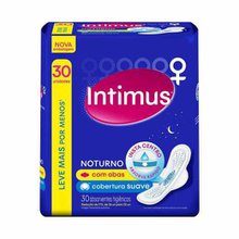 Absorvente Intimus Gel Noturno suave, com abas, pacote com 30 unidades Absorvente Intimus Gel Noturno suave, com abas, pacote com 30 unidades