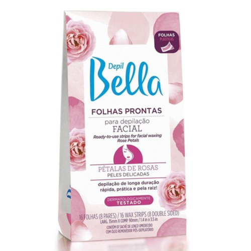 Folha Pronta para Depilação Facial Depil Bella pétalas de Rosas, 16 unidades Folha Pronta para Depilação Facial Depil Bella pétalas de Rosas, 16 unidades