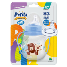 Copo Petita com Alça Ursinho Azul 240mL Copo Petita com Alça Ursinho Azul 240mL