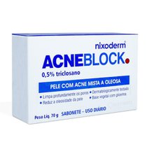Sabonete Facial Nixoderm Acneblock Pele Mista e Oleosa barra, 70g Sabonete Facial Nixoderm Acneblock Pele Mista e Oleosa barra, 70g