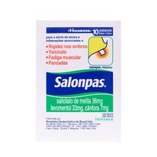 Salonpas Adesivo 36mg + 33mg + 7,1mg, 10 adesivos, pequeno Salonpas Adesivo 36mg + 33mg + 7,1mg, 10 adesivos, pequeno