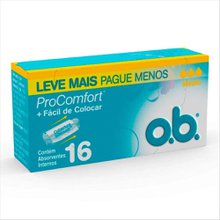 Absorvente Interno Sempre Livre O.B. ProComfort médio, caixa com 16 unidades Absorvente Interno Sempre Livre O.B. ProComfort médio, caixa com 16 unidades