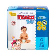 Fralda Turma da Mônica Baby G, pacote com 24 unidades Fralda Turma da Mônica Baby G, pacote com 24 unidades