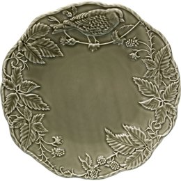 Prato Grande Pássaros e Alcachofra Cinza Escuro Bordallo Pinheiro Prato Grande Pássaros e Alcachofra Cinza Escuro Bordallo Pinheiro