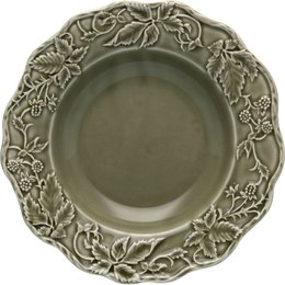 Prato Fundo Pássaros e Alcachofra Cinza Escuro Bordallo Pinheiro Prato Fundo Pássaros e Alcachofra Cinza Escuro Bordallo Pinheiro