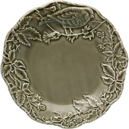 Prato Sobremesa Pássaros e Alcachofra Cinza Escuro Bordallo Pinheiro Prato Sobremesa Pássaros e Alcachofra Cinza Escuro Bordallo Pinheiro