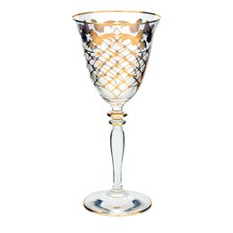 Taça Água Dourada em Cristal Taça Água Dourada em Cristal
