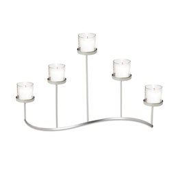 Castiçal 5 Velas Fano em Prata Riva Castiçal 5 Velas Fano em Prata Riva