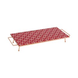Bandeja Alta Losango 40cm Bordeaux e Coral Flávia Del Pra Bandeja Alta Losango 40cm Bordeaux e Coral Flávia Del Pra