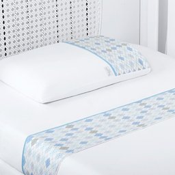 Jogo de Lençol Berço Vira Estampada Geométrico Azul - 3 Peças Jogo de Lençol Berço Vira Estampada Geométrico Azul - 3 Peças