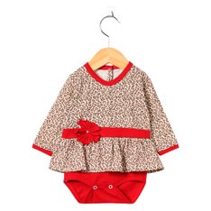 Body Lili Oncinha Palha/Vermelho - 1 peça Body Lili Oncinha Palha/Vermelho - 1 peça