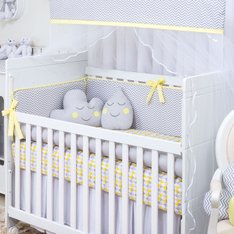 Kit Berço Nuvem e Gotinha Amarelo - 10 Peças Kit Berço Nuvem e Gotinha Amarelo - 10 Peças