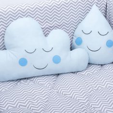 Enfeite Decorativo Nuvem e Gota Azul Bebê - 02 Peças Enfeite Decorativo Nuvem e Gota Azul Bebê - 02 Peças