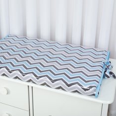Trocador Plastificado Chevron Azul E Cinza - 1 peça Trocador Plastificado Chevron Azul E Cinza - 1 peça