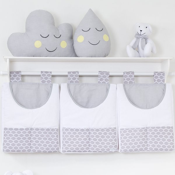 Porta Fraldas Favinho Cinza para varão - 3 peças Porta Fraldas Favinho Cinza para varão - 3 peças