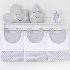 Porta Fraldas Favinho Cinza para varão - 3 Peças Porta Fraldas Favinho Cinza para varão - 3 Peças
