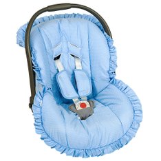 Capa para Bebê Conforto Estampado e Protetor de Cinto Poá Azul - 3 peças Capa para Bebê Conforto Estampado e Protetor de Cinto Poá Azul - 3 peças