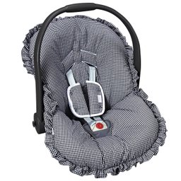 Capa para Bebê Conforto com Protetor de Cinto Xadrez Branco e Preto - 3 Peças Capa para Bebê Conforto com Protetor de Cinto Xadrez Branco e Preto - 3 Peças