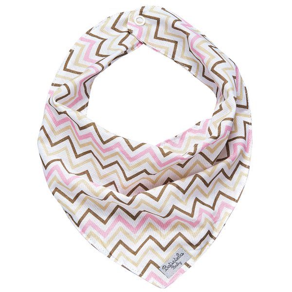 Bandana Baby Chevron Rosa e Marrom - 1 Peça Bandana Baby Chevron Rosa e Marrom - 1 Peça