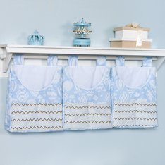 Porta Fraldas Balãozinho Azul para Varão - 3 Peças Porta Fraldas Balãozinho Azul para Varão - 3 Peças