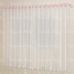 Cortina Chevron Rosé para Varão com Forro - 1 Peça (Batistela Baby) Cortina Chevron Rosé para Varão com Forro - 1 Peça (Batistela Baby)