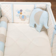 Kit berço Elefantinho Azul - 10 Peças Kit berço Elefantinho Azul - 10 Peças