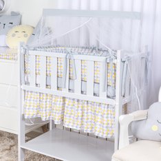Kit Mini Berço Triângulo Amarelo - 7 Peças Kit Mini Berço Triângulo Amarelo - 7 Peças