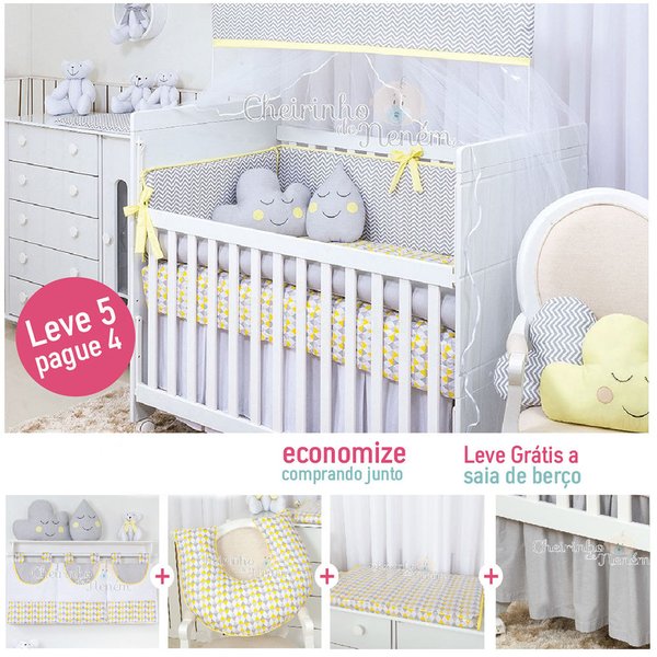 Quarto Nuvem e Gotinha Amarela - 16 peças Quarto Nuvem e Gotinha Amarela - 16 peças