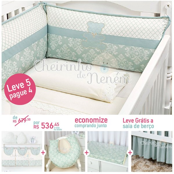 Quarto Encanto Verde Malva - 14 peças Quarto Encanto Verde Malva - 14 peças