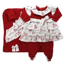 Kit Maternidade Marina Vermelho - 4 Peças Kit Maternidade Marina Vermelho - 4 Peças