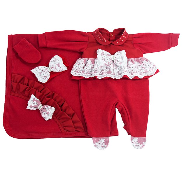 Kit Maternidade Valentina Vermelho - 4 peças Kit Maternidade Valentina Vermelho - 4 peças