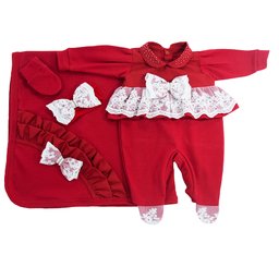 Kit Maternidade Valentina Vermelho - 4 peças Kit Maternidade Valentina Vermelho - 4 peças