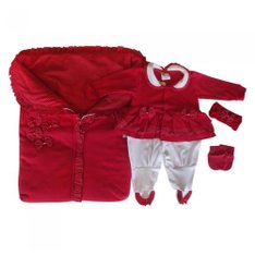 Kit Maternidade Lorena Vermelho - 4 peças Kit Maternidade Lorena Vermelho - 4 peças