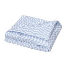 Edredom Estampado Dupla Face Chevron Azul E Cinza - 1 peça Edredom Estampado Dupla Face Chevron Azul E Cinza - 1 peça