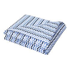 Edredom Estampado Dupla Face Chevron Marinho E Azul - 1 peça Edredom Estampado Dupla Face Chevron Marinho E Azul - 1 peça