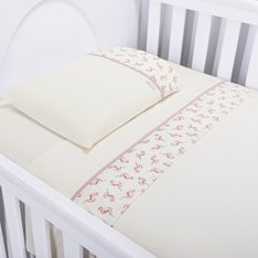 Jogo De Lençol Berço Vira Estampada Flamingo - 3 peças Jogo De Lençol Berço Vira Estampada Flamingo - 3 peças