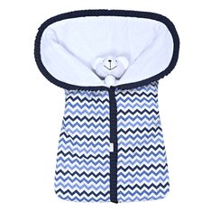 Porta Bebê Estampado Chevron Marinho e Azul - 1 Peça Porta Bebê Estampado Chevron Marinho e Azul - 1 Peça