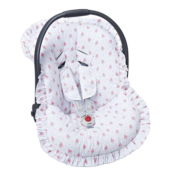 Capa Bebê Conforto Estampado e Protetor de Cinto Melância - 3 peças Capa Bebê Conforto Estampado e Protetor de Cinto Melância - 3 peças