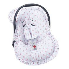 Capa Bebê Conforto Estampado e Protetor de Cinto Melância - 3 peças Capa Bebê Conforto Estampado e Protetor de Cinto Melância - 3 peças