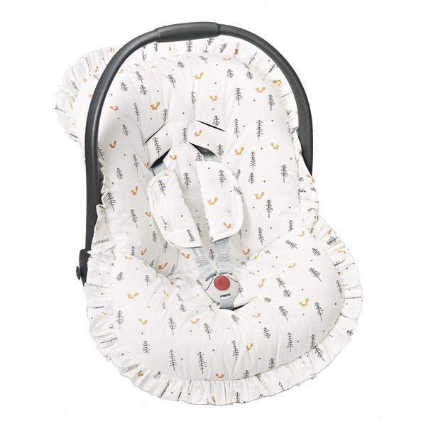 Capa Bebê Conforto Estampado e Protetor de Cinto Raposa - 3 peças Capa Bebê Conforto Estampado e Protetor de Cinto Raposa - 3 peças